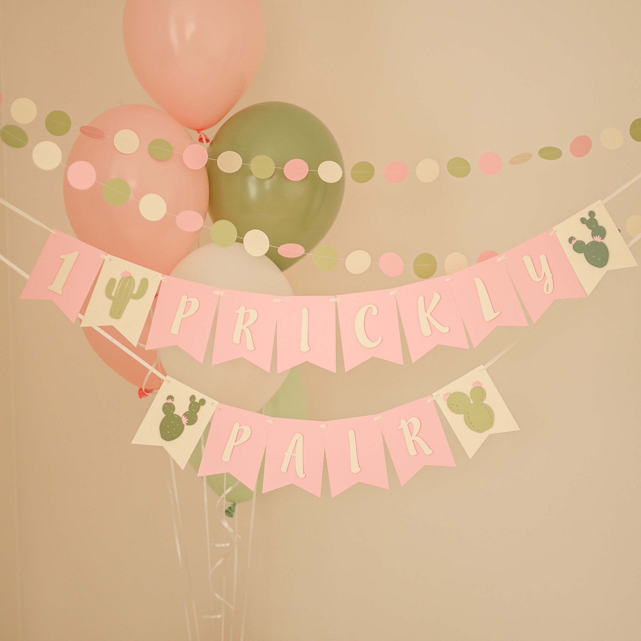 Cactus Girl Birthday Banner, One Prickly Pair First Birthday Decorations, Desert Party Decor