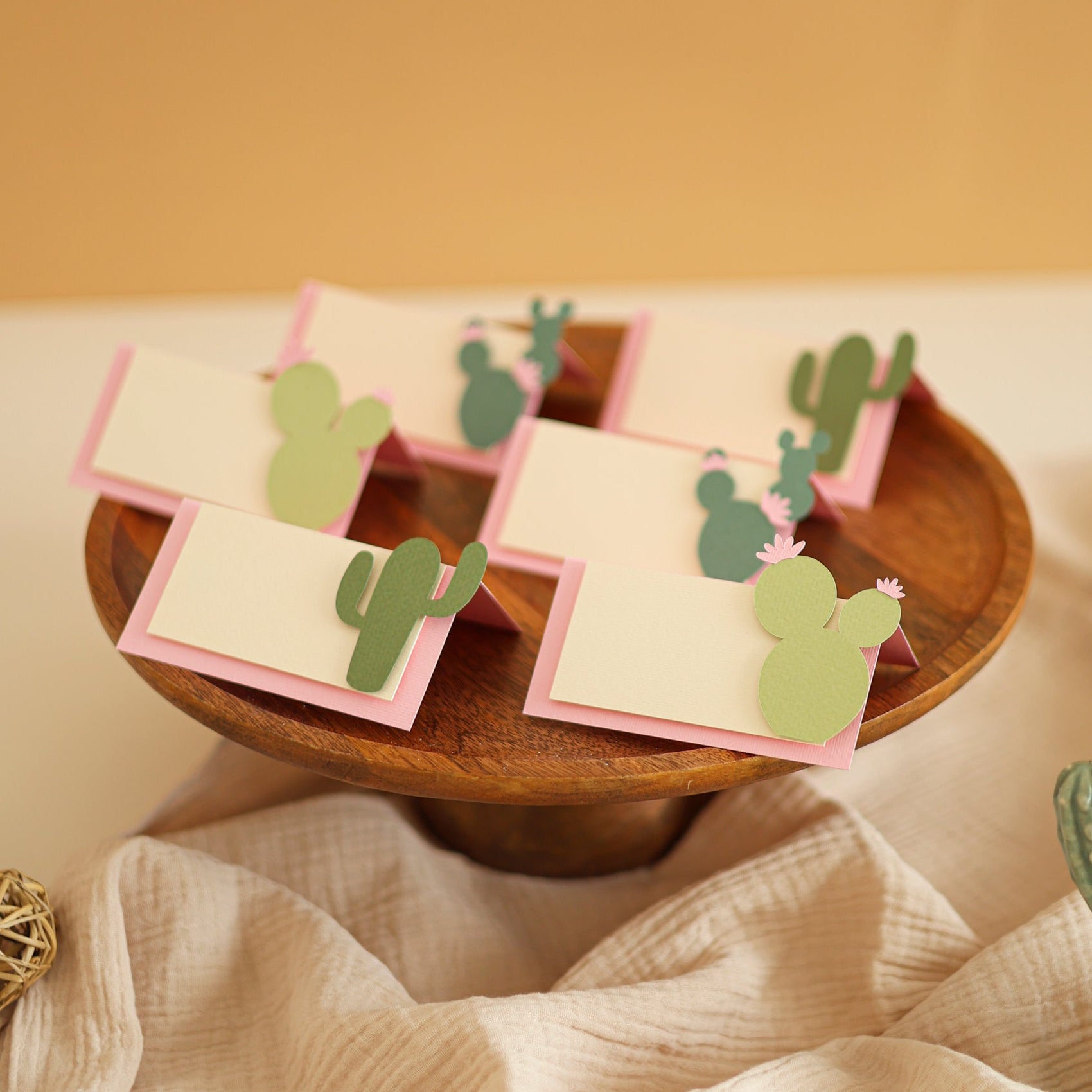 Cactus Name Place Cards - Desert Southwestern Wedding, Baby Shower Decor - 1st Fiesta Birthday