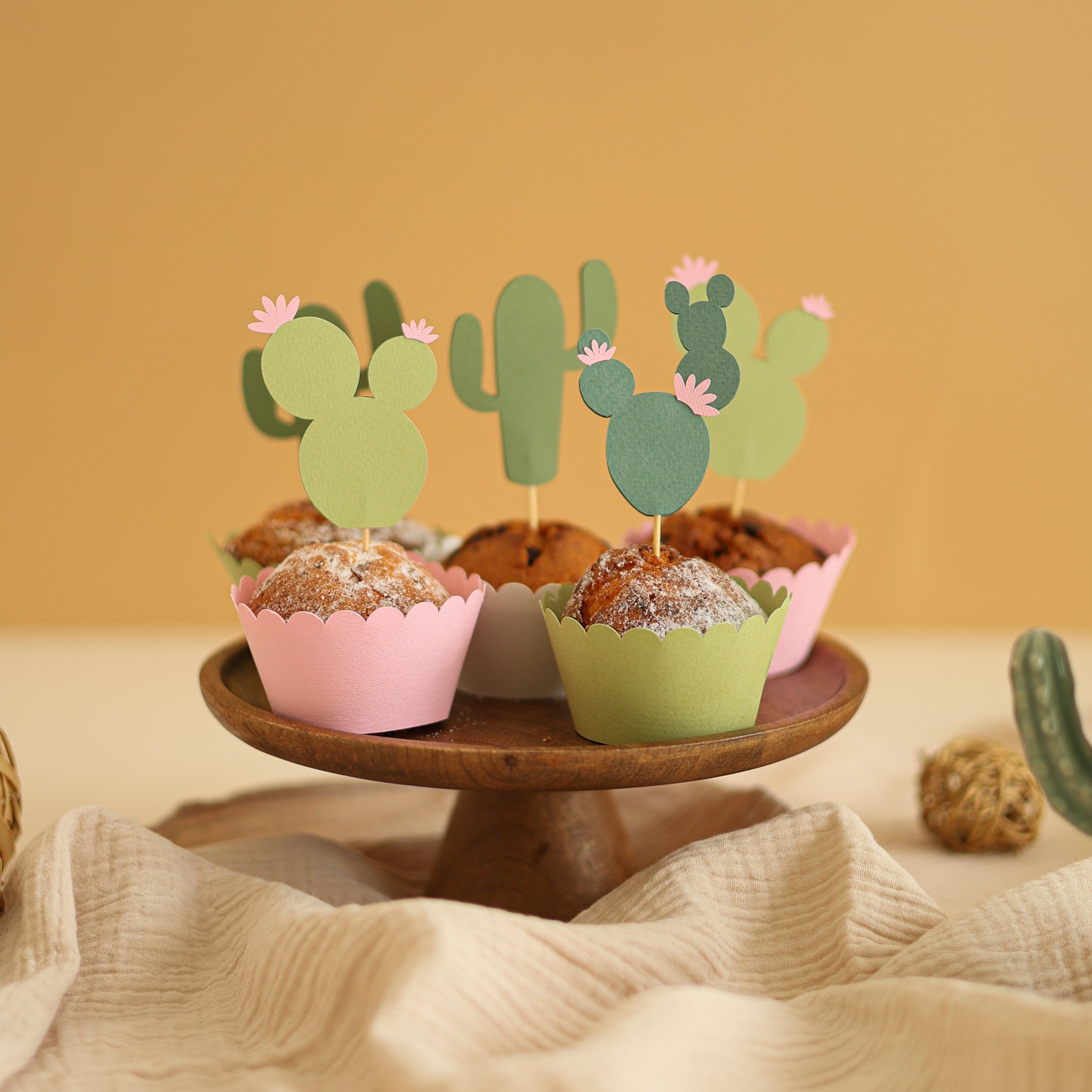 Cactus Cupcake Toppers, One Prickly Pair, Desert Baby Shower