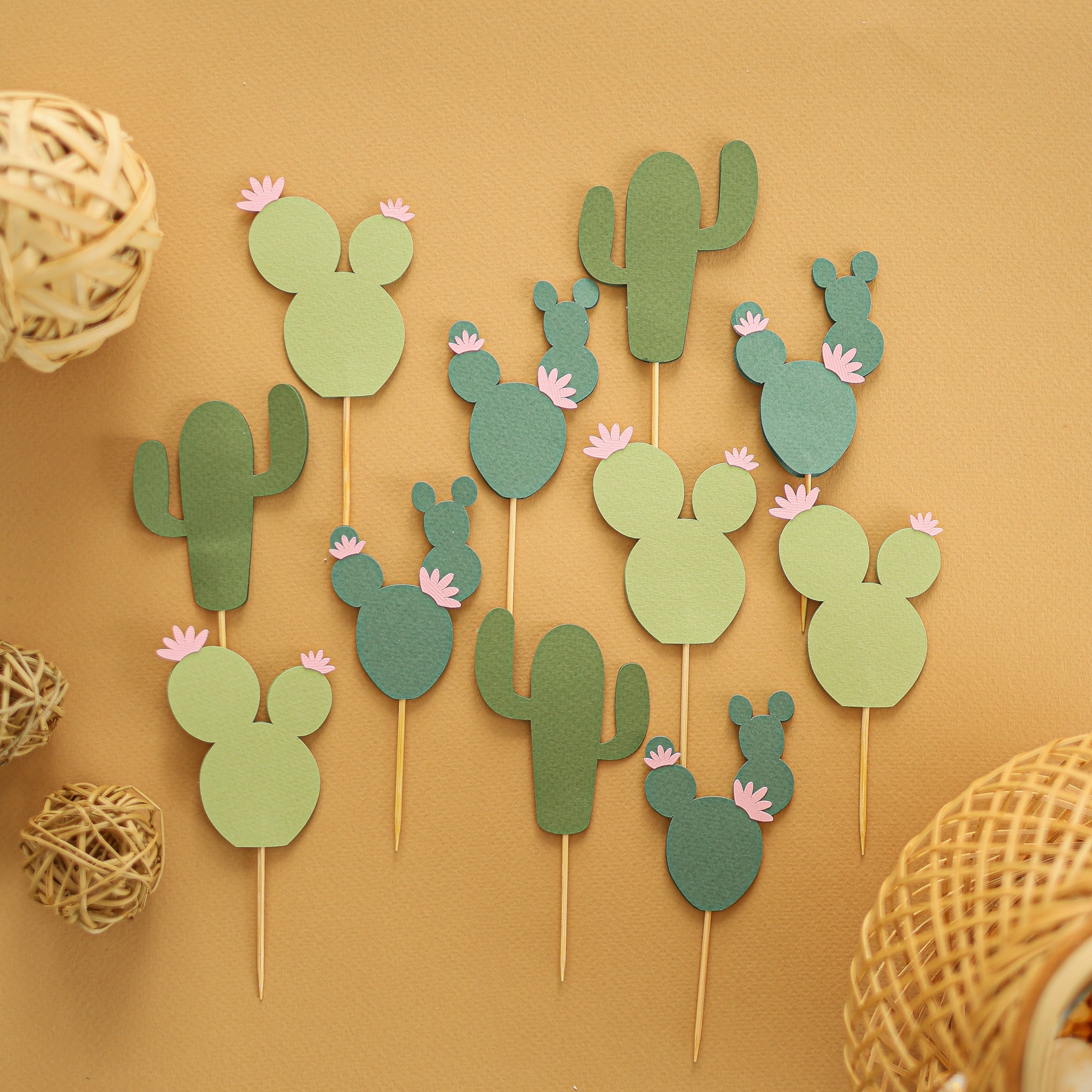 Cactus Cupcake Toppers, One Prickly Pair, Desert Baby Shower