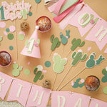 One Prickly Pair Banner, Twin Girls 1st Birthday Party, Pink Cactus Decorations