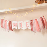 Bow ONE Highchair Banner | 1st Birthday Cake Smash Decor