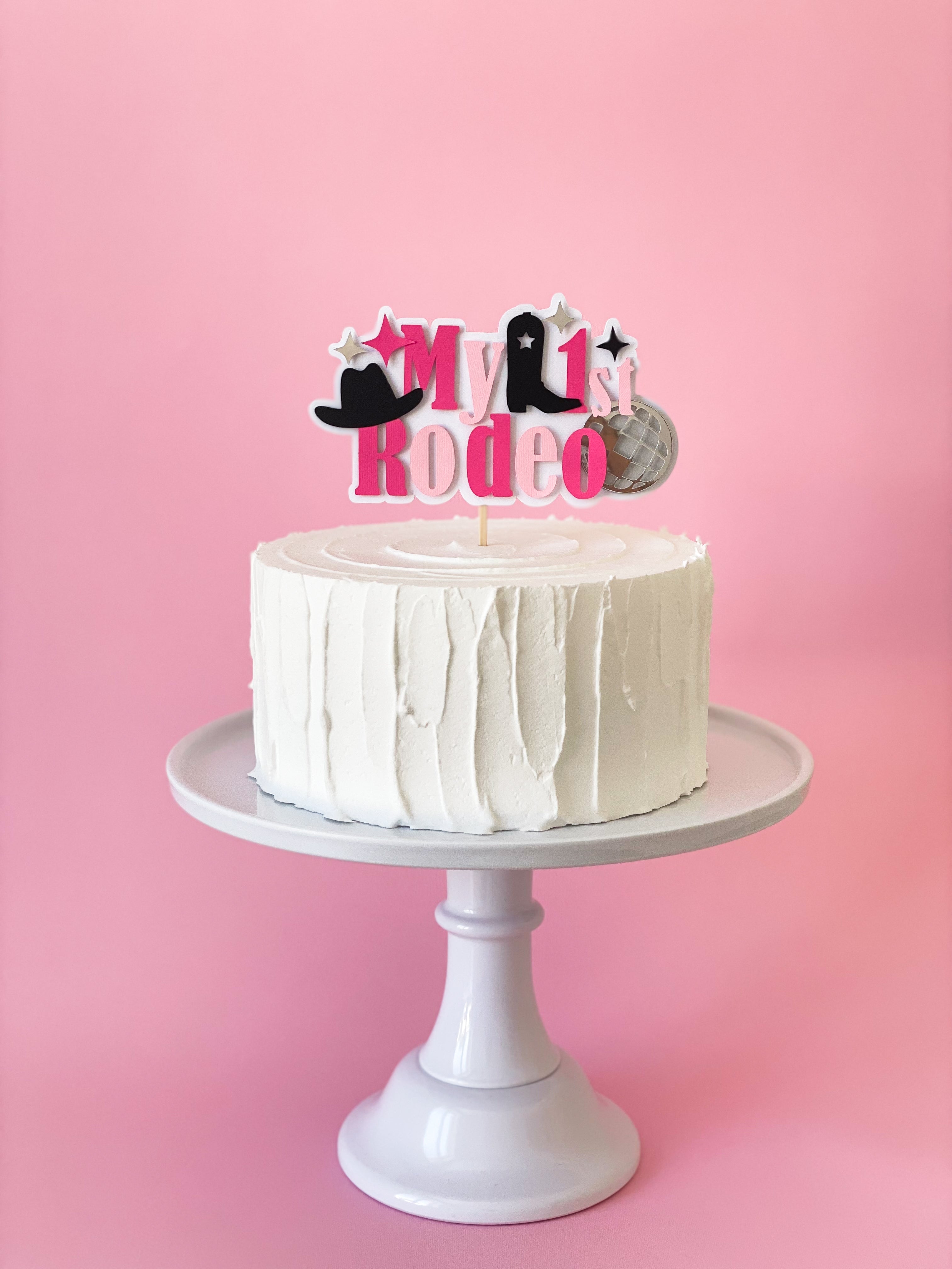 Girl Cowboy Rodeo Cake Topper Cowboy Rodeo Girl 1st Birthday My First Pink Rodeo Wild West Party Cowboy themed My 1st Rodeo Party