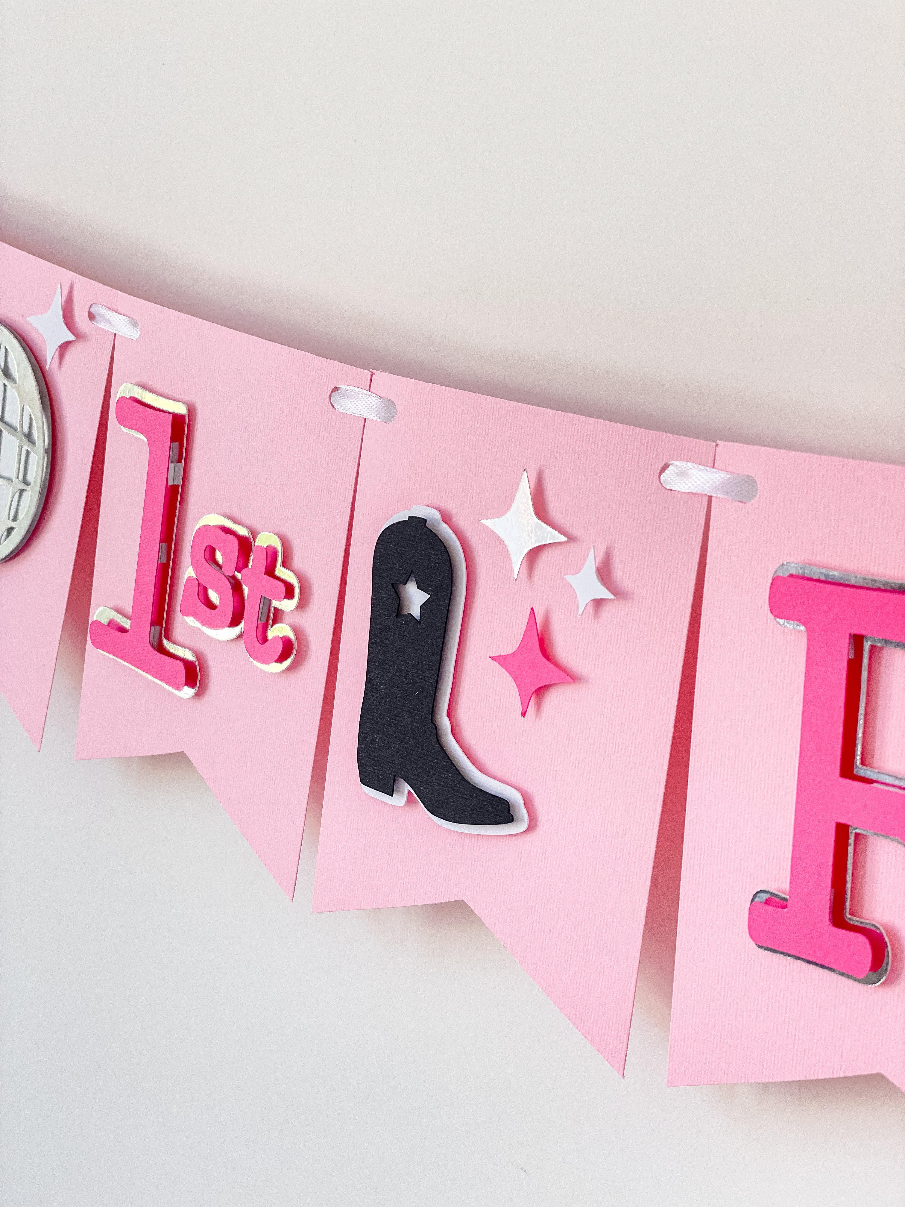 Girl Cowboy Birthday Happy Bithday Banner Cowboy Pink Rodeo Birthday Banner Cowboy 1st Birthday Banner My First Rodeo Wild West Party Cowboy themed and My 1st Rodeo Party