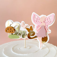 Fairy Birthday Party Cake Topper Woodland Themed Mushroom Fairy Forest
