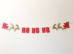 HO-HO-HO Banner - Classic Christmas Holiday Decor & Garland