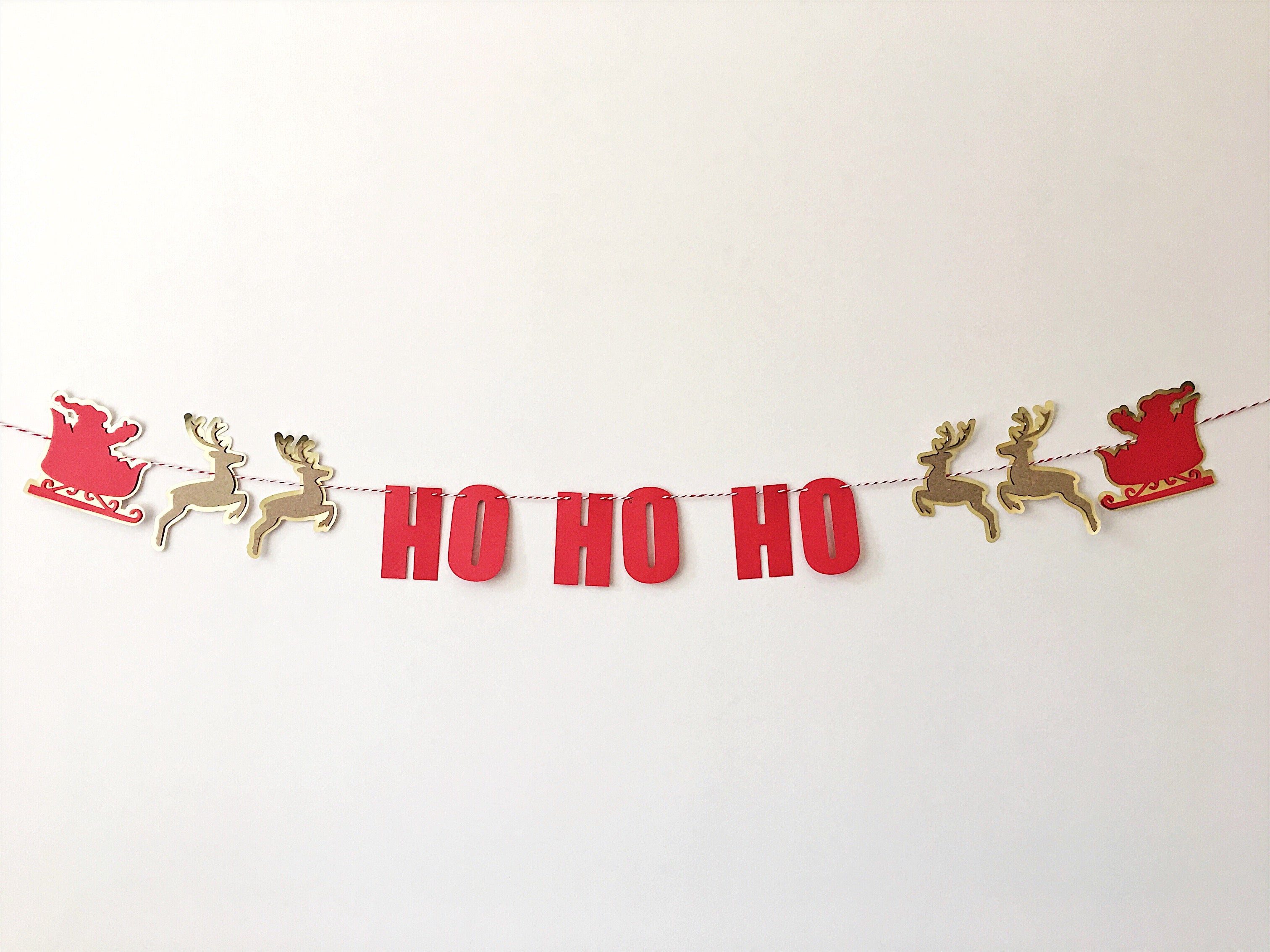 HO-HO-HO Banner - Classic Christmas Holiday Decor & Garland