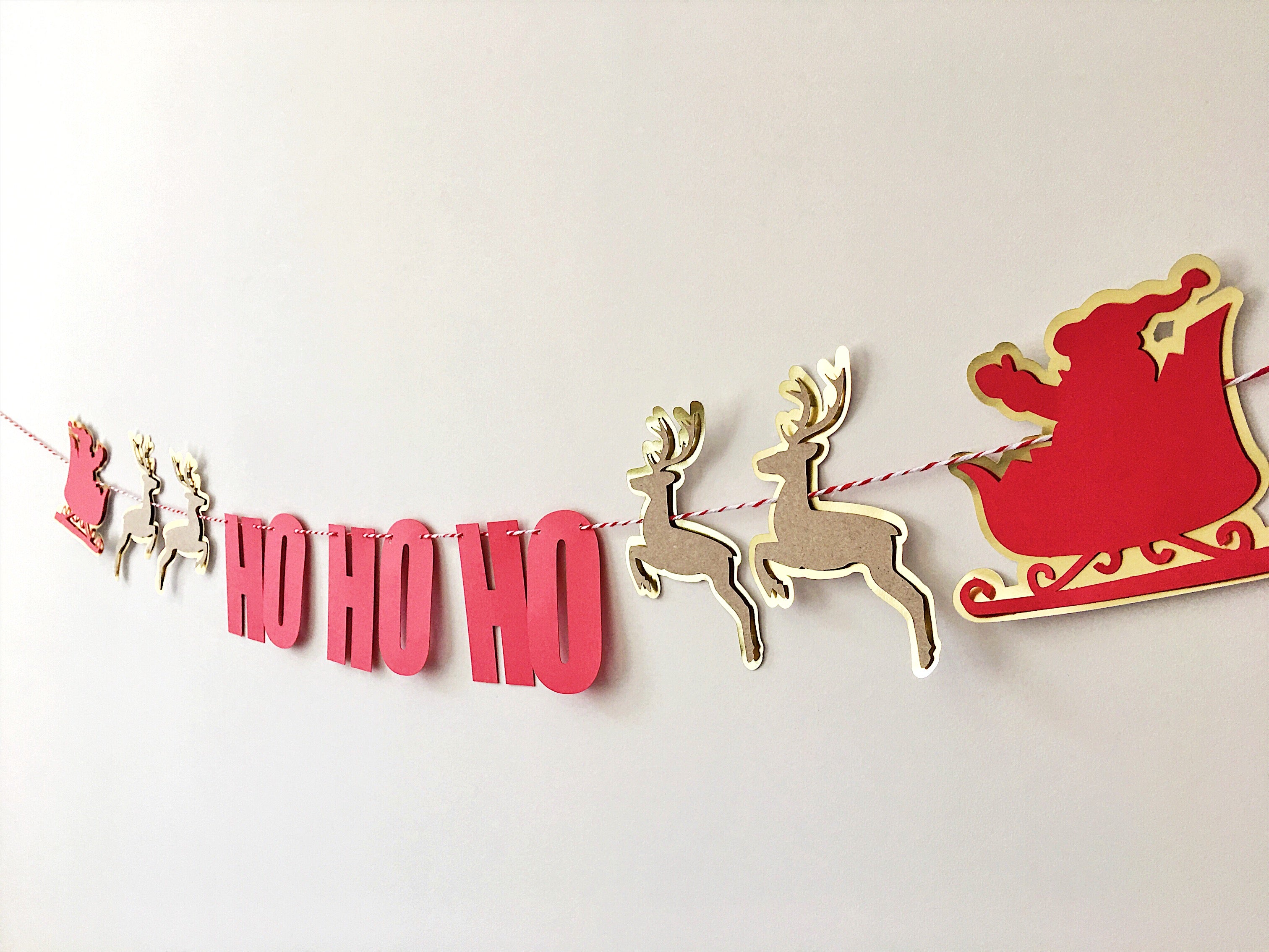 HO-HO-HO Banner - Classic Christmas Holiday Decor & Garland