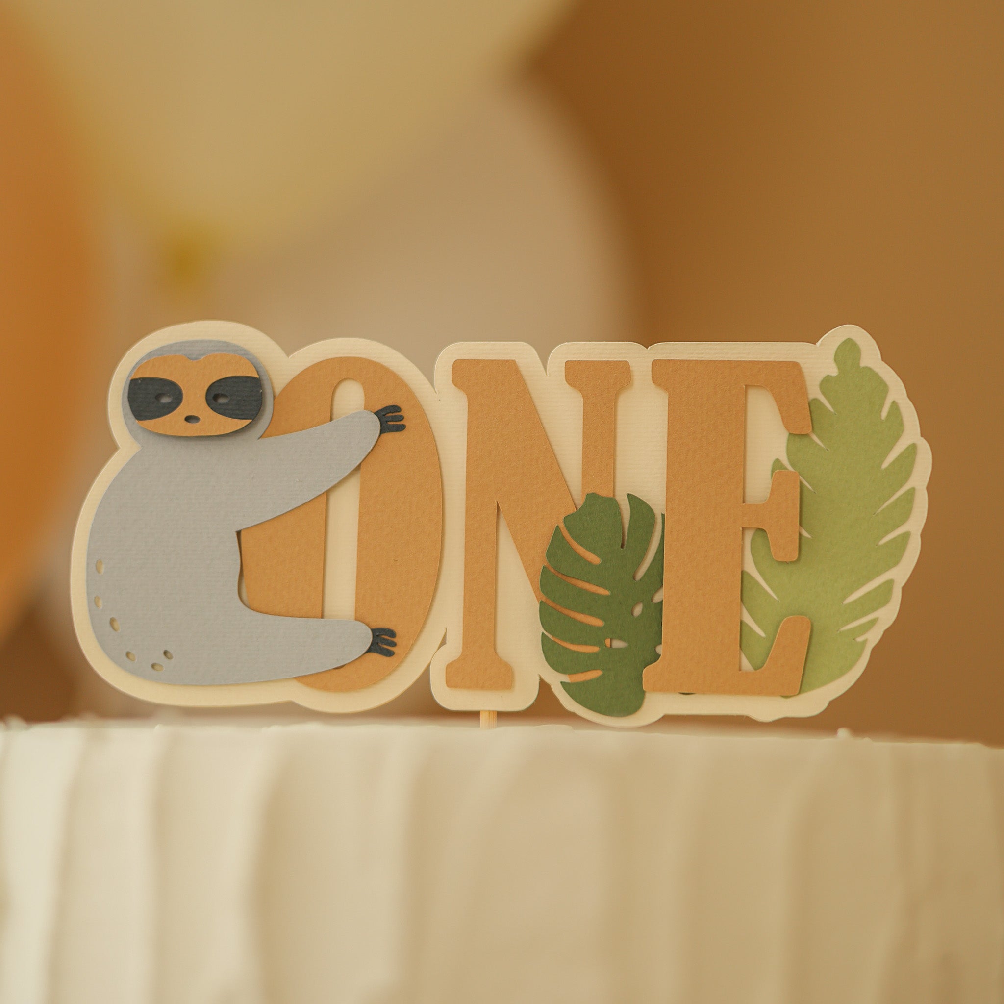 Sloth Cake Topper, Let's Hang Out Party, Jungle 1st Birthday Decorations