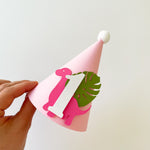 Dinosaur Girl One Party Hat One Year Birthday Party Cake Smash Cone Hat Dinosaur Birthday T Rex themed party Tree Rex Dino Party 