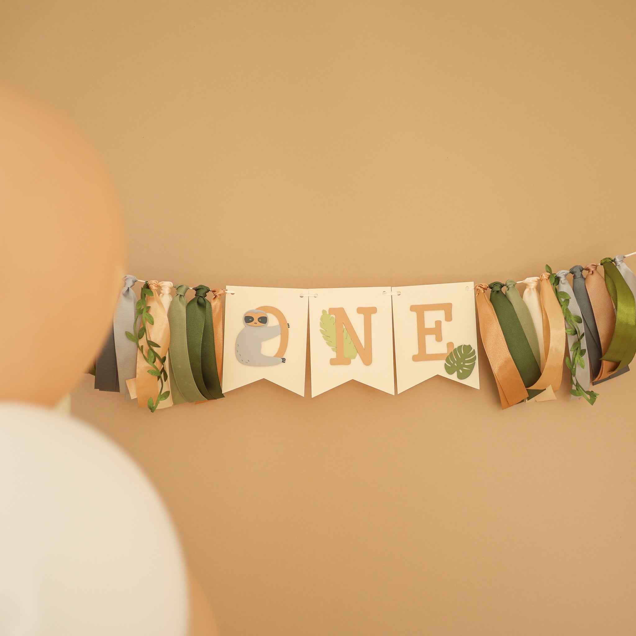 Sloth Highchair Banner, Boy 1st Birthday Decor, One Banner