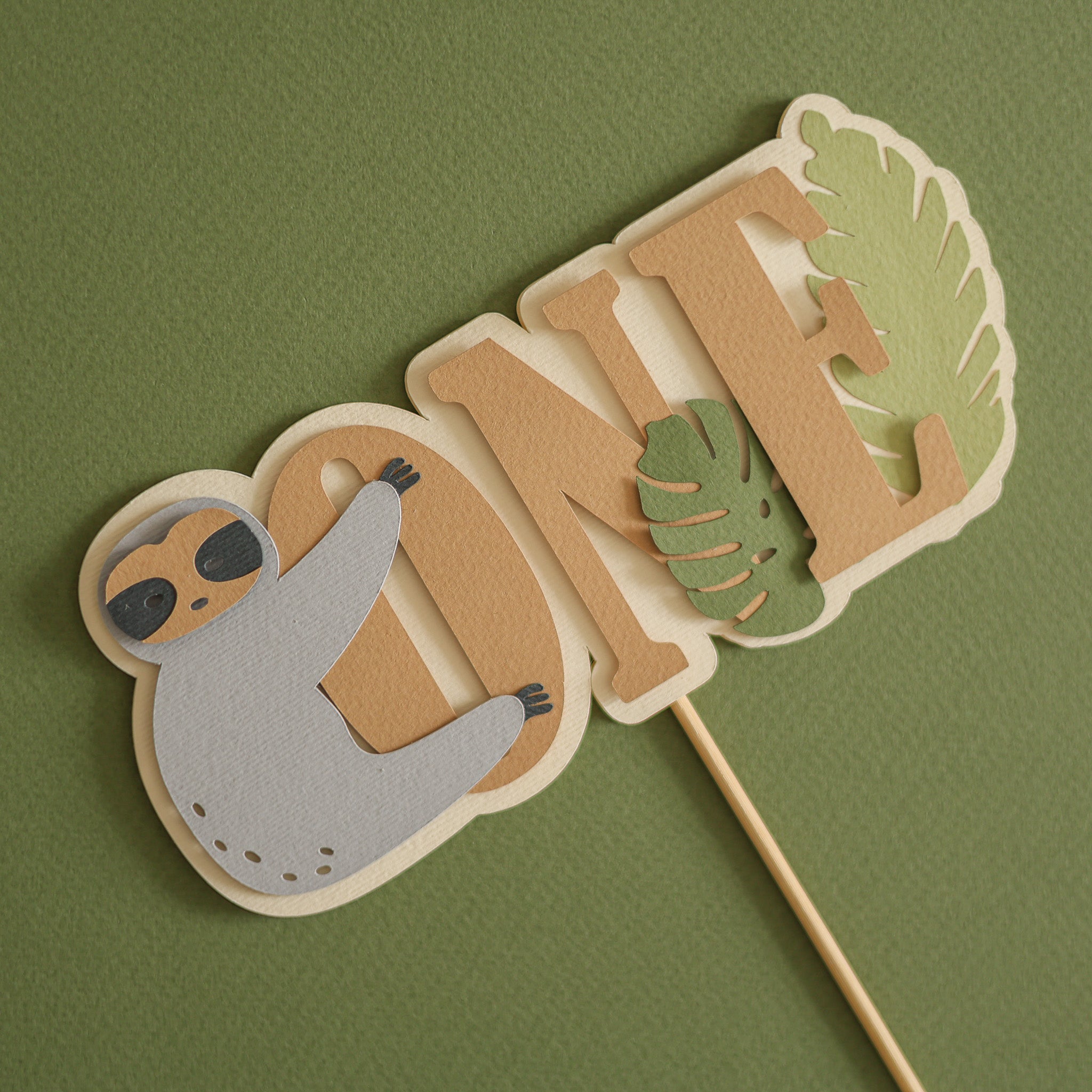 Sloth Cake Topper, Let's Hang Out Party, Jungle 1st Birthday Decorations