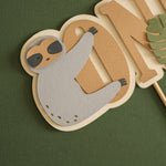 Sloth Cake Topper, Let's Hang Out Party, Jungle 1st Birthday Decorations