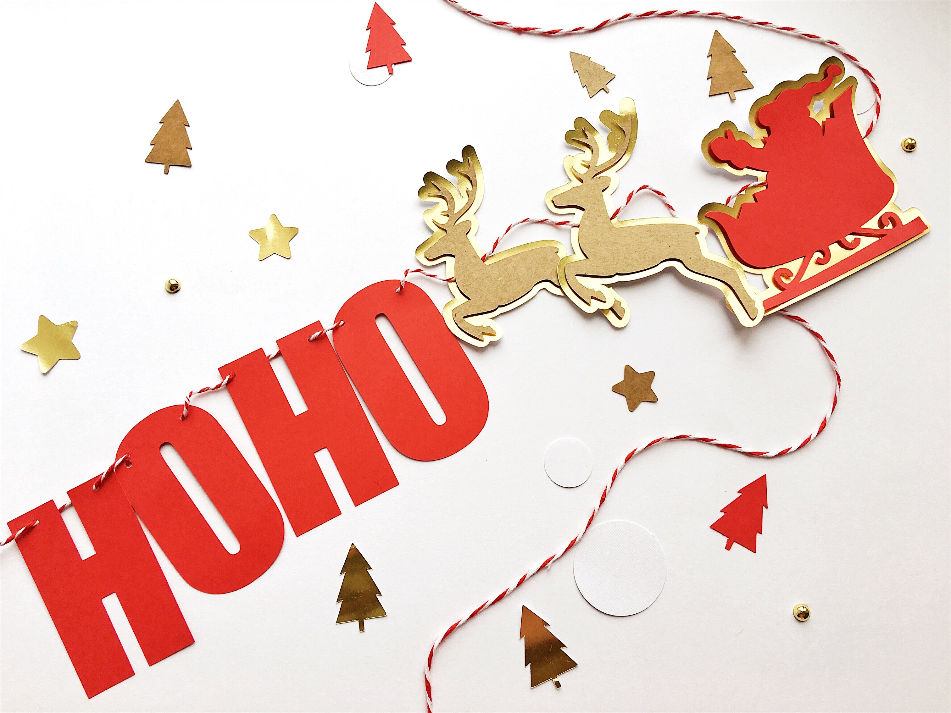 HO-HO-HO Banner - Classic Christmas Holiday Decor & Garland