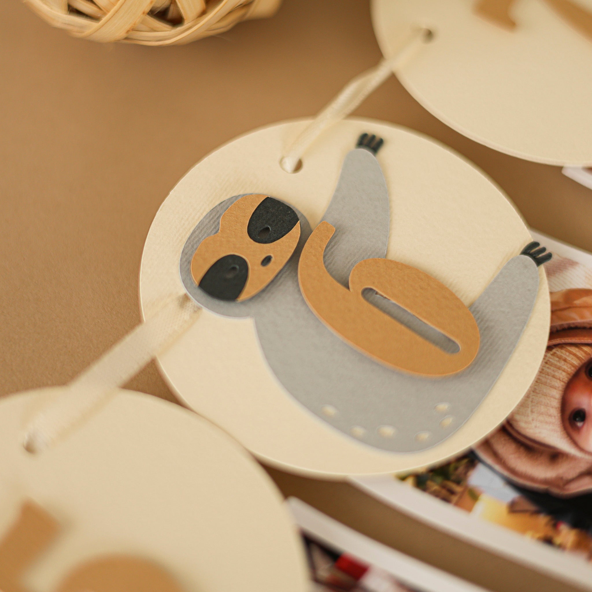 sloth first birthday photo banner, sloth monthly photo garland, baby's first year sloth banner, sloth milestone banner