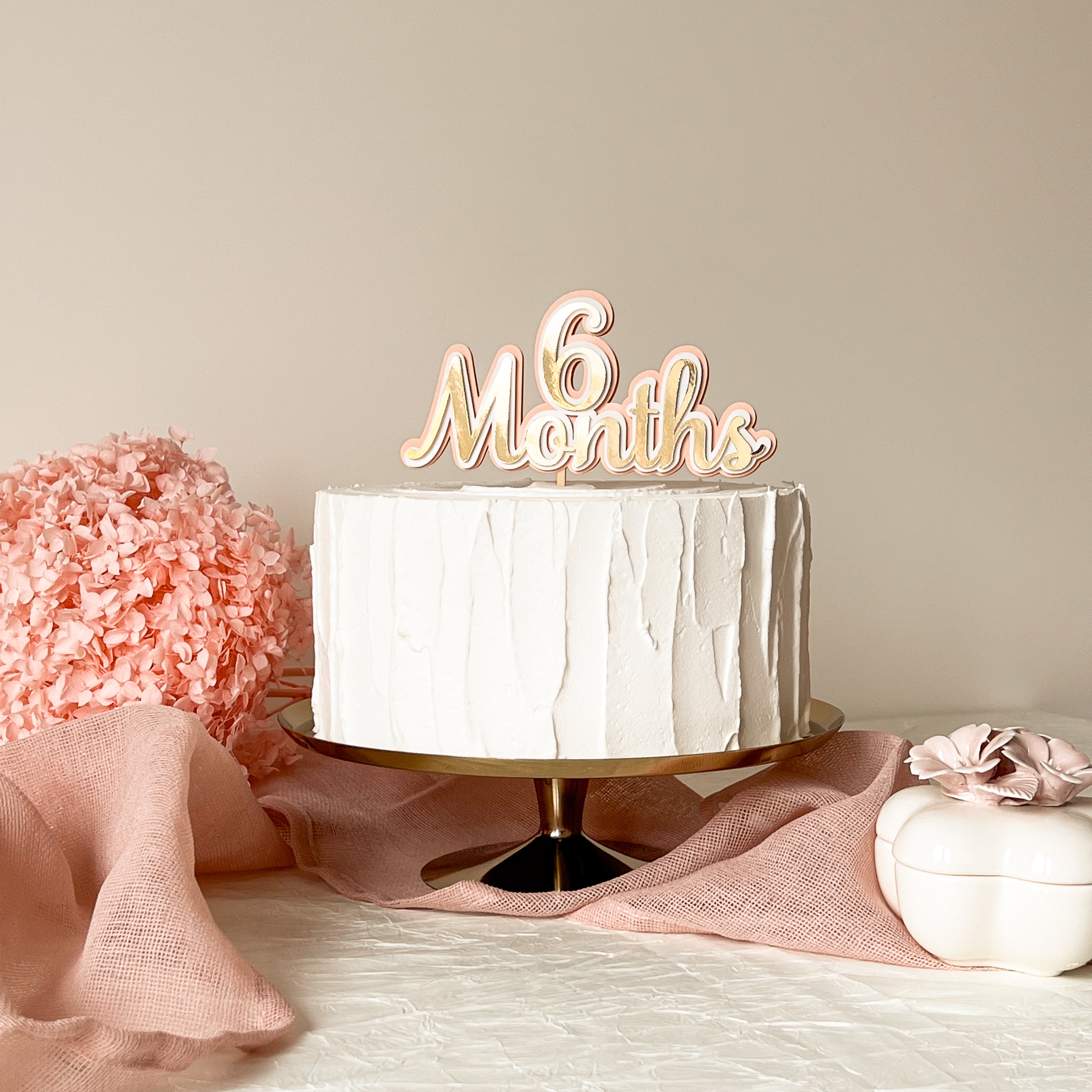 6 Monate Geburtstagsdeko Für Mädchen – Banner, Cake Topper & Ballons In Pink & Gold