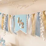 Half Birthday Boy Highchair Banner 1/2 or Half way to One Birthday