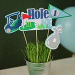 Hole in One Golf Birthday Centerpiece Kit - Sports Party Decor