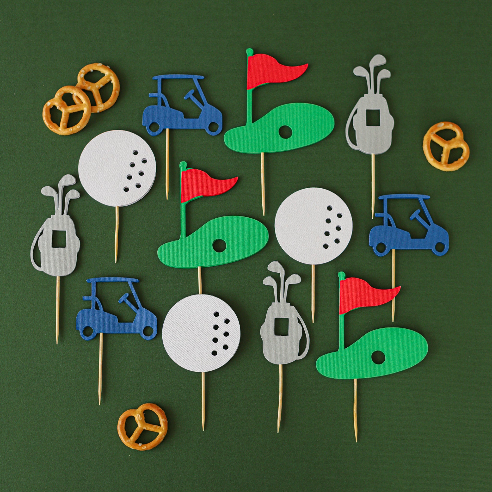 Golf Cupcake Toppers – Hole in One Birthday, Retirement, & Masters "Par-Tee" Decorations