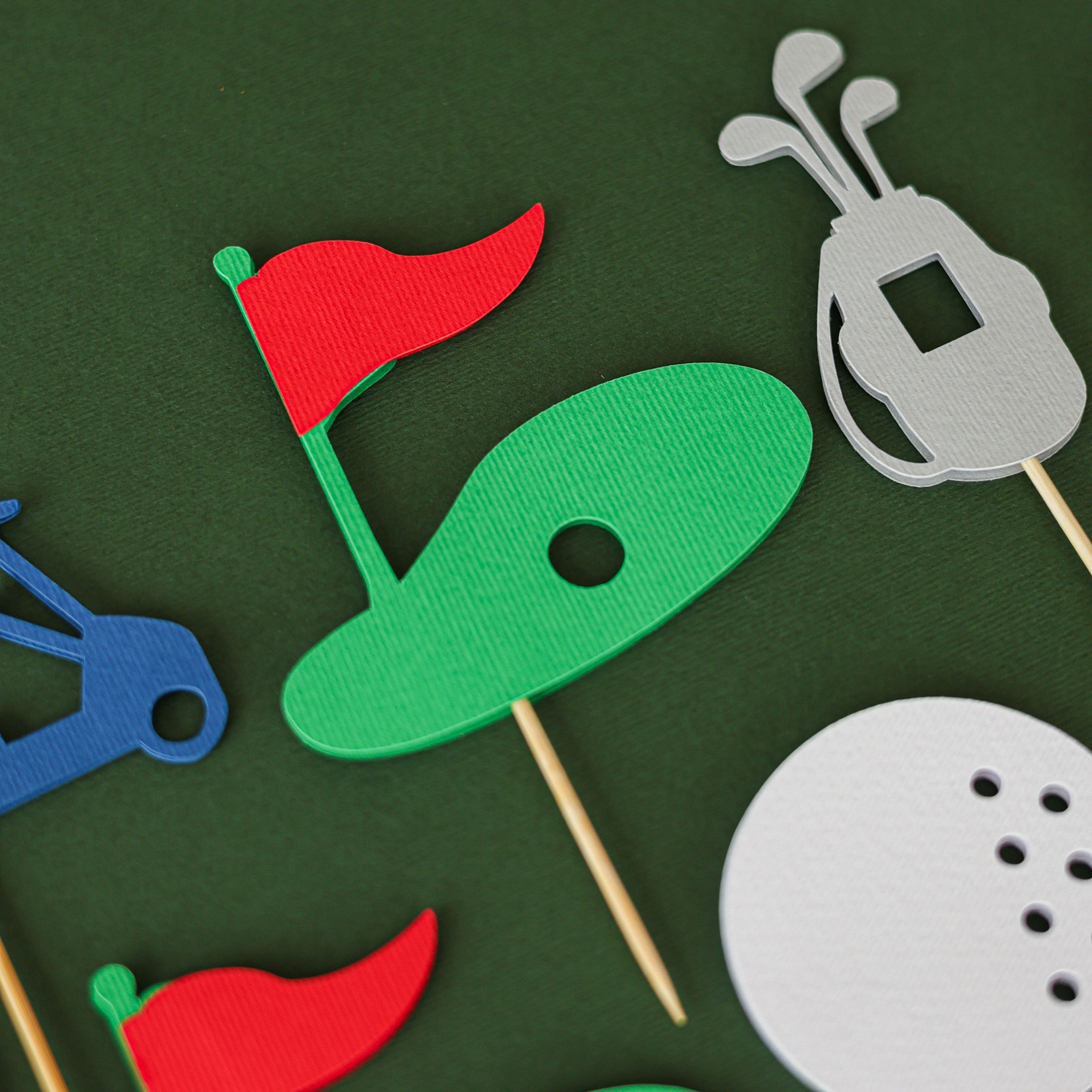 Golf Cupcake Toppers – Hole in One Birthday, Retirement, & Masters "Par-Tee" Decorations