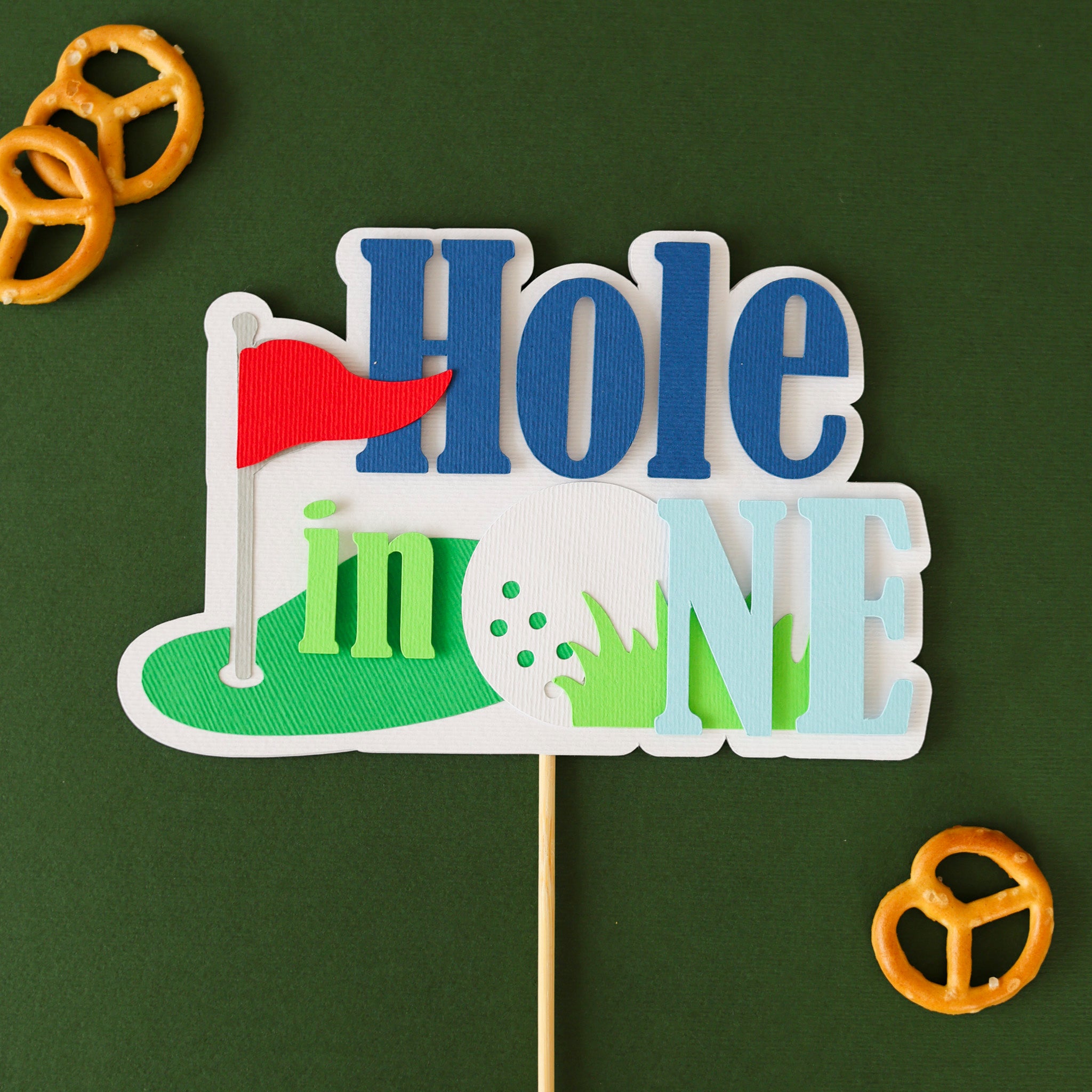 Hole in One Cake Topper - Golf 1st Birthday Party Decoration