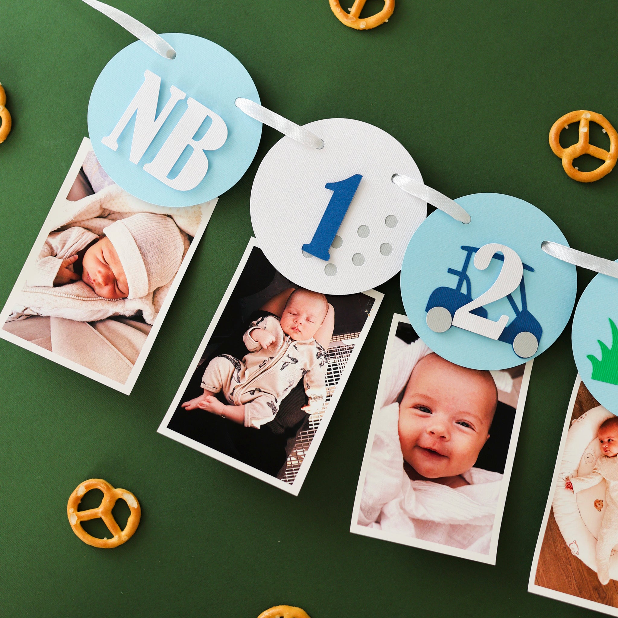 Hole in One Monthly Photo Banner - Golf Birthday Decoration