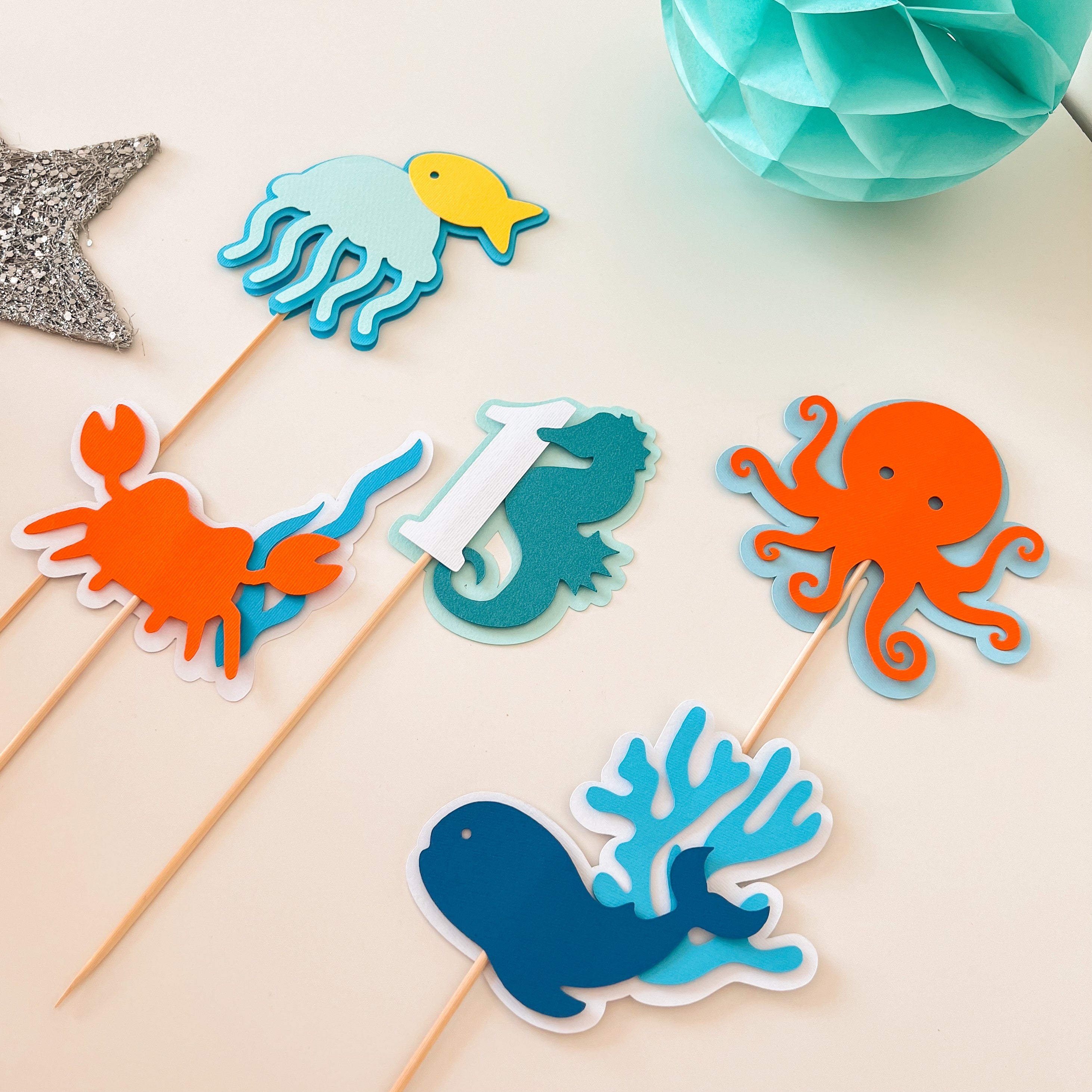 Under the Sea Centerpieces Ocean theme Ocean Animals Birthday party