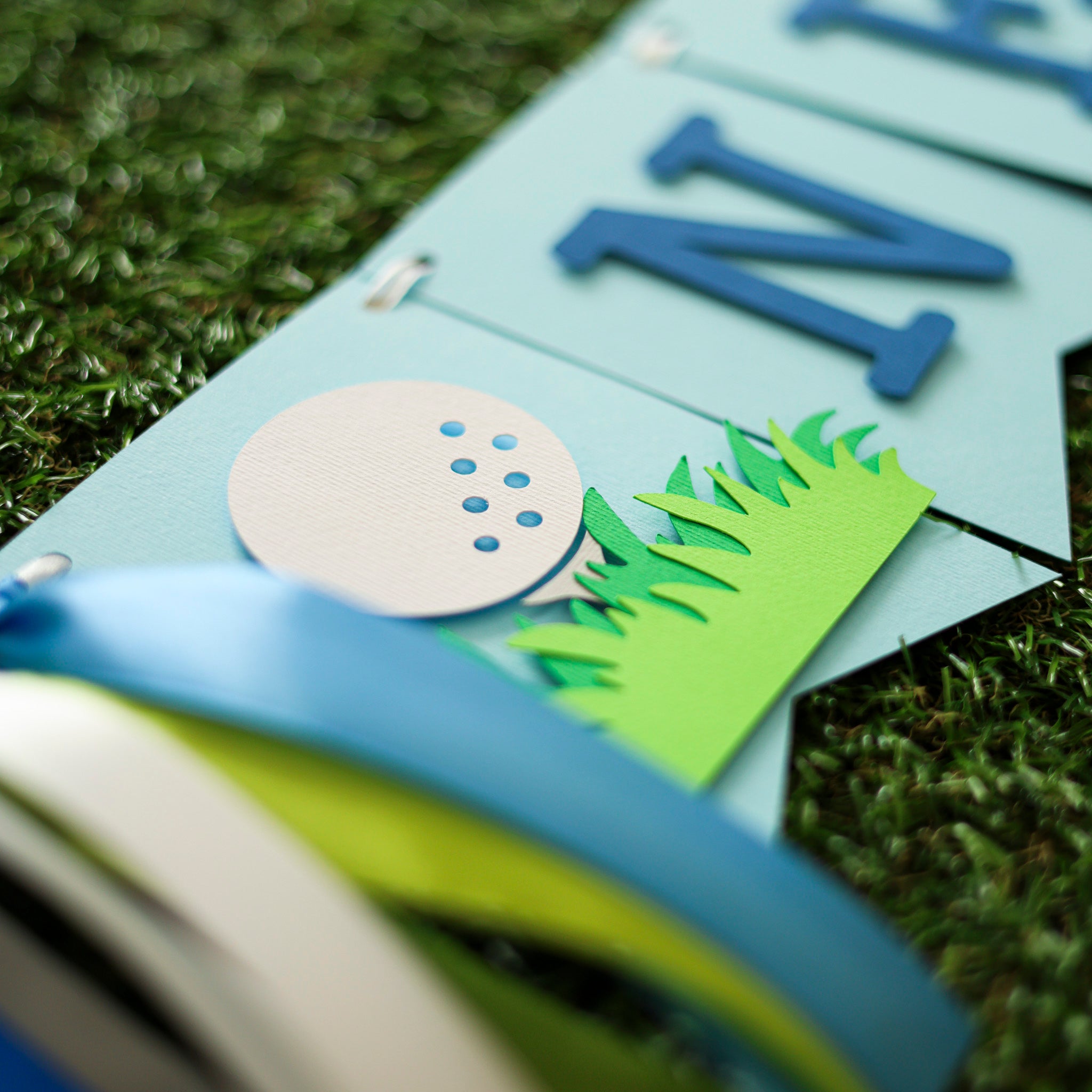 Golf Hole in One Highchair Banner for Boy - Let's Par-tee Decor