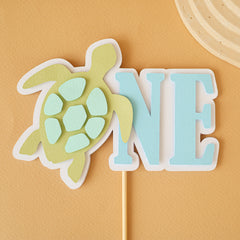 Turtle One Cake Topper, Ocean First Birthday Decorations, Under the Sea Party