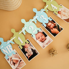 Baby milestone banner, Sea Turtle 1st Birthday Decorations, Under the Sea Party Supplies