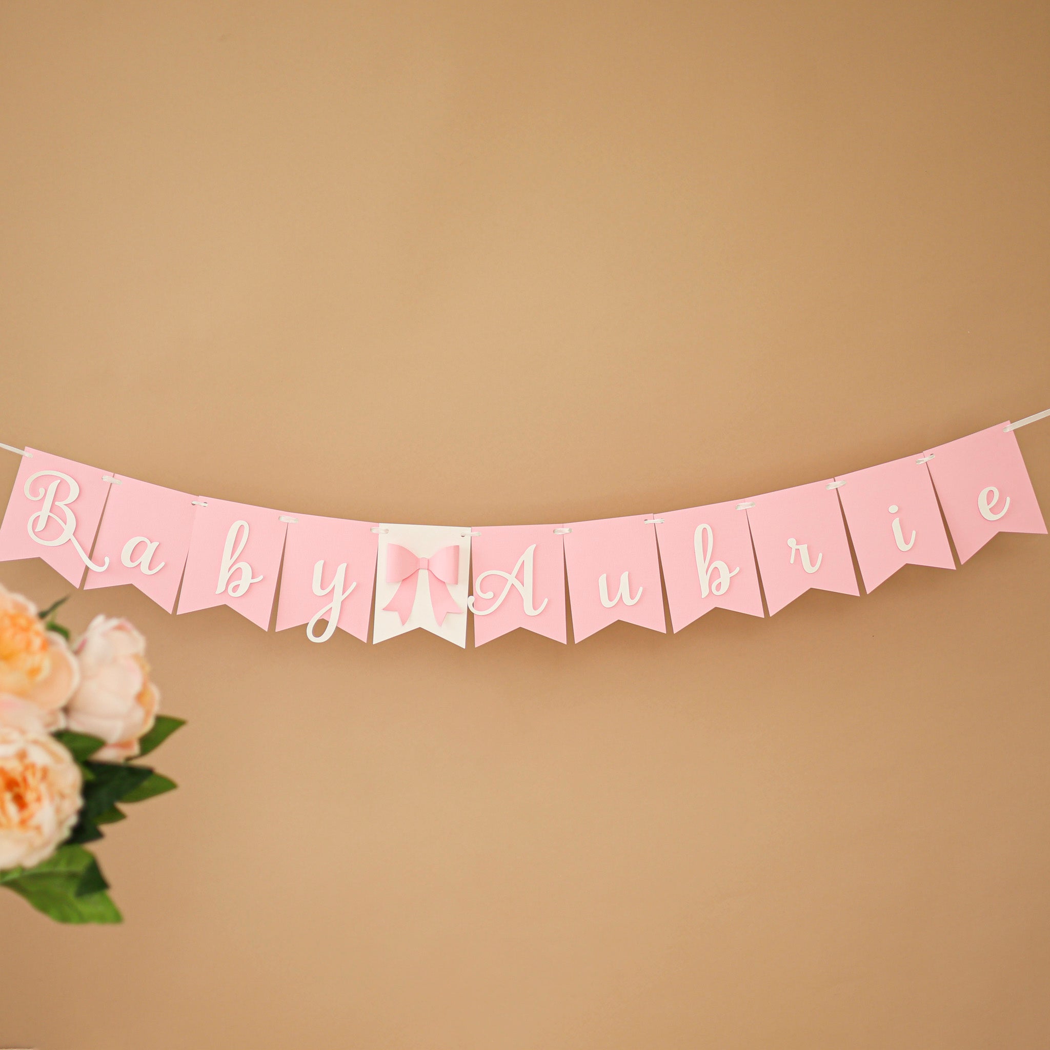 Pink Bow Welcome Baby Banner