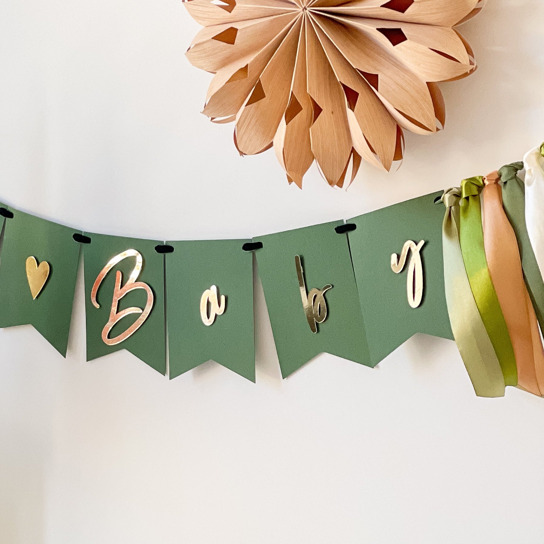 Sage Green Baby Shower Banner - Gender Neutral Decor