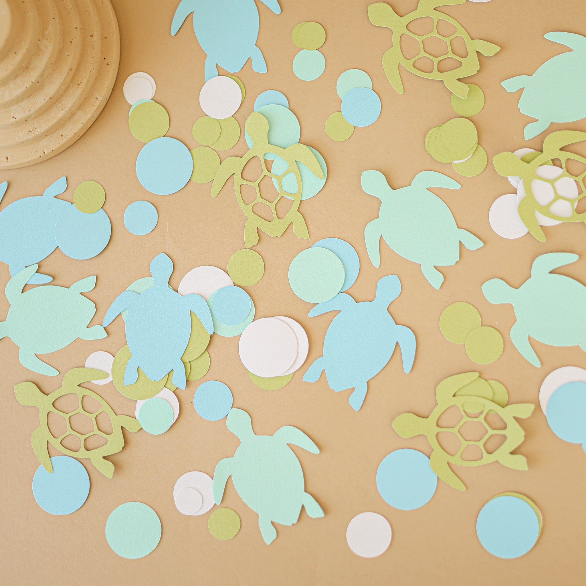 Turtle table confetti, Ocean themed Birthday party decor, Turtle Baby Shower