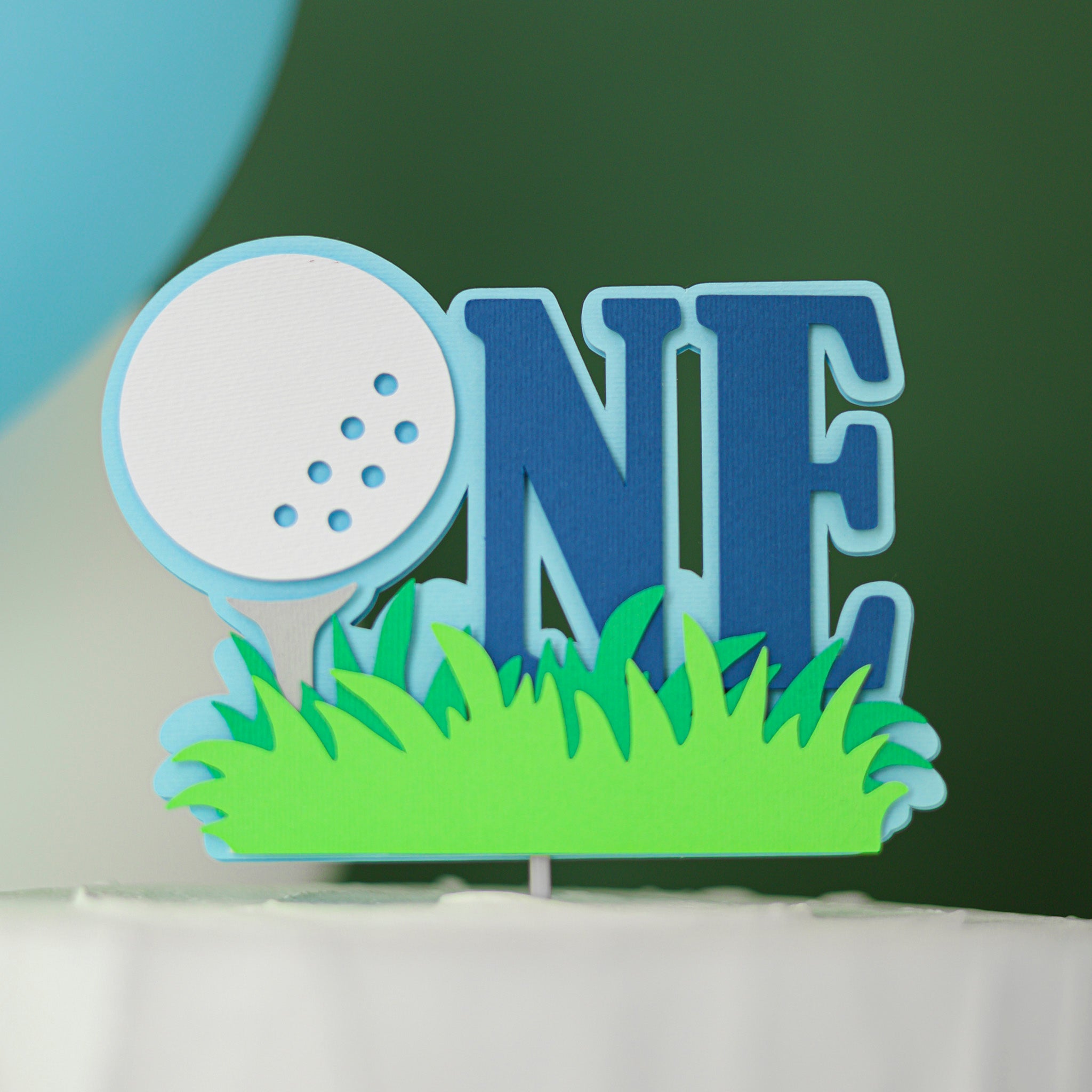 Hole in One Cake Topper - Golf 1st Birthday Party Decoration