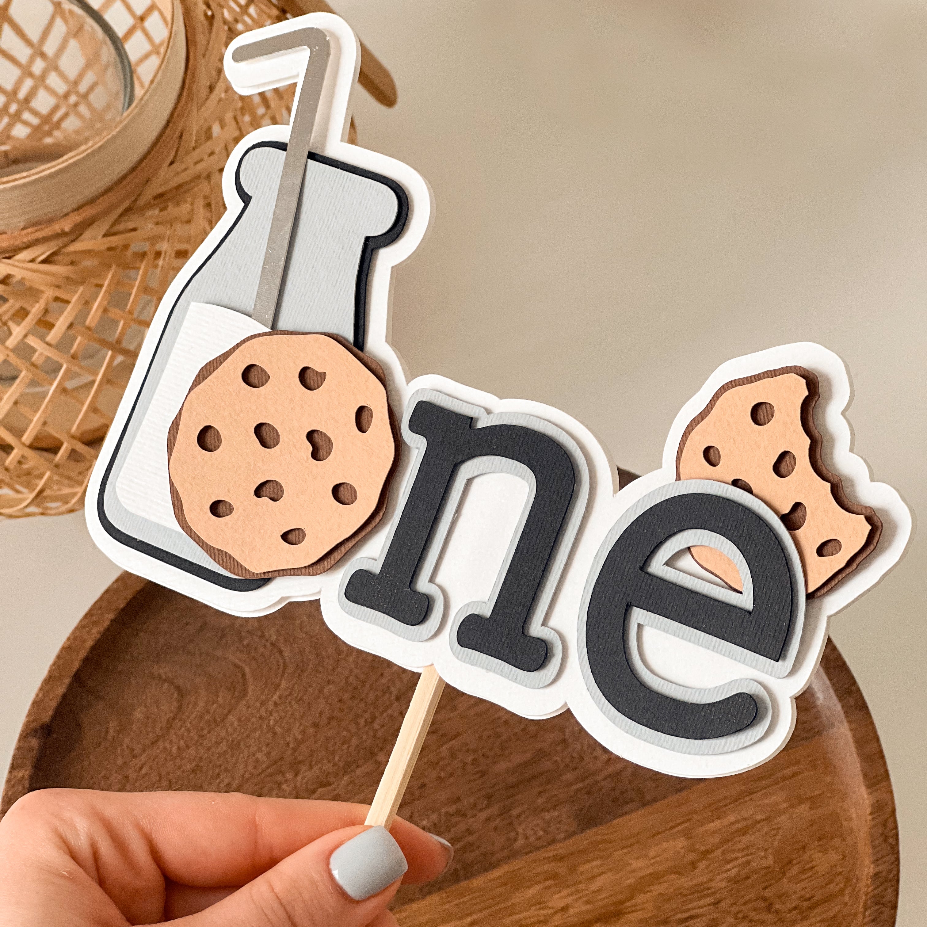 Milk Cookies Cake Topper Milk Cookies First Birthday Decor Milk & Cookies theme Boy First Birthday One Cookies party