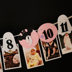 Little Boo 12 Month Photo Banner, Baby milestone banner with photos, Pink Halloween Banner, Spooky One Birthday, Little Boo is One, First Boo Day Decorations