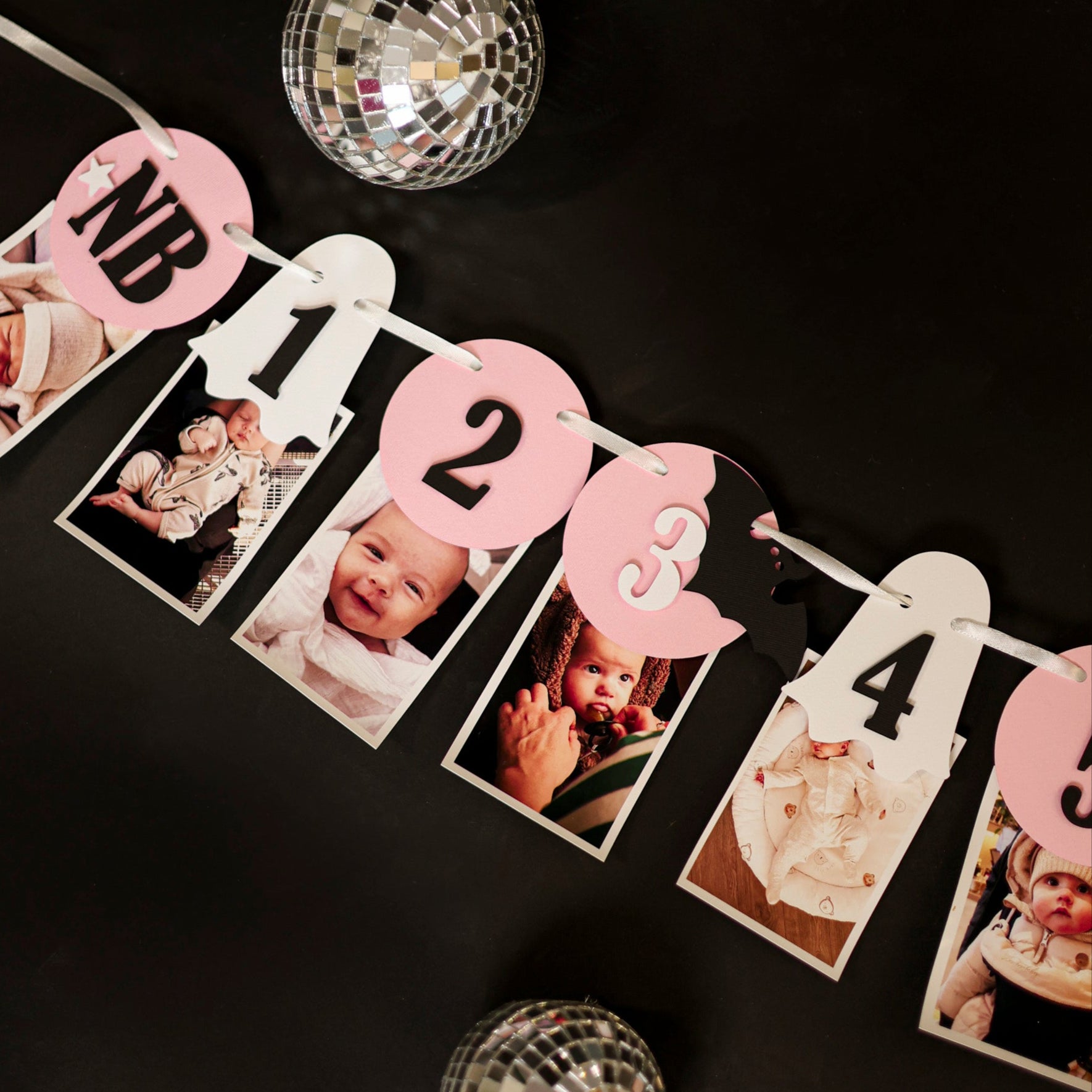 Little Boo 12 Month Photo Banner, Baby milestone banner with photos, Pink Halloween Banner, Spooky One Birthday, Little Boo is One, First Boo Day Decorations