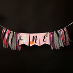Pink Halloween Highchair Banner, Spooky One Birthday, Little Boo is One, First Boo Day Decorations