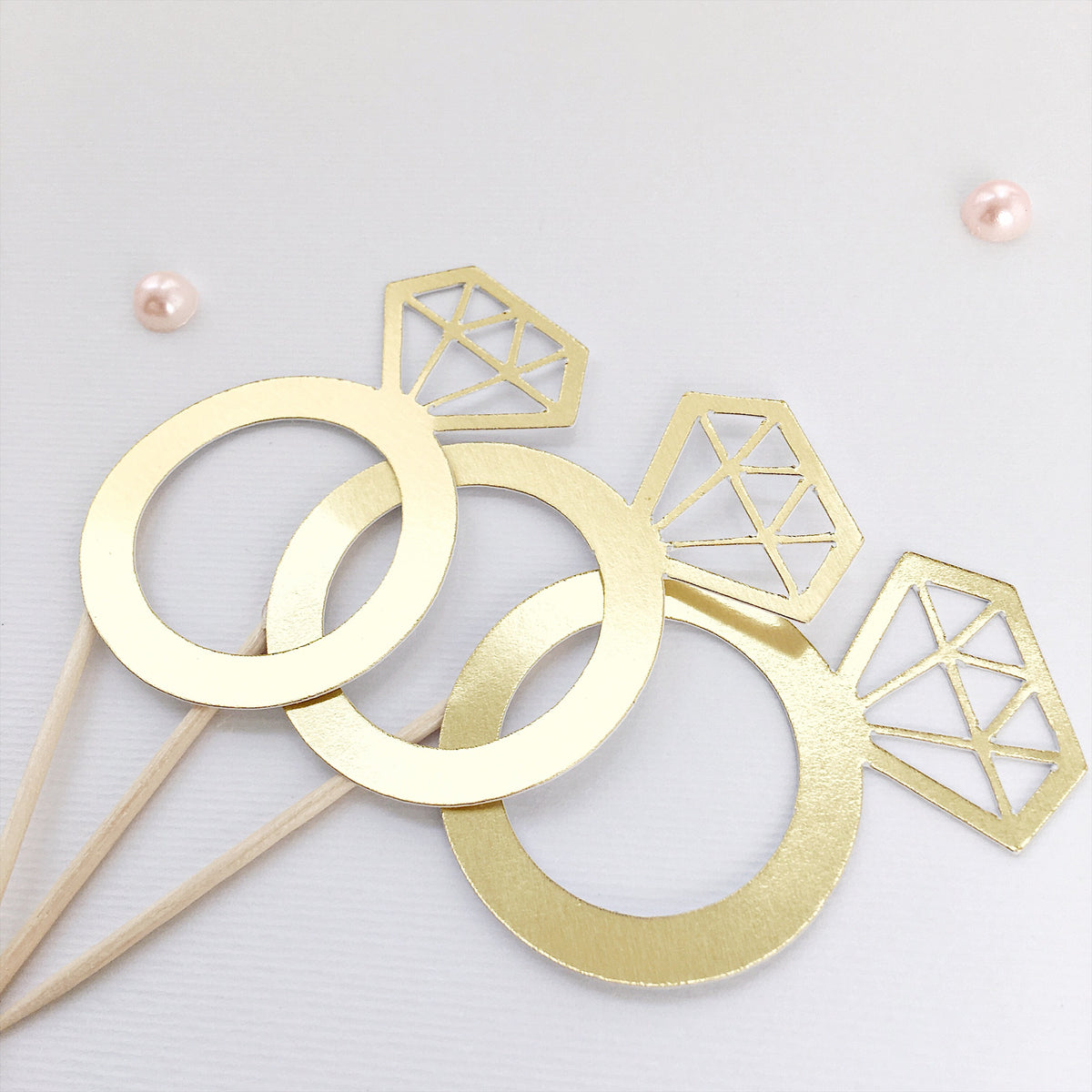 Two Ring Topper Rings Cupcake Toppers Engagement Party Decor Engagement Party Ideas ...