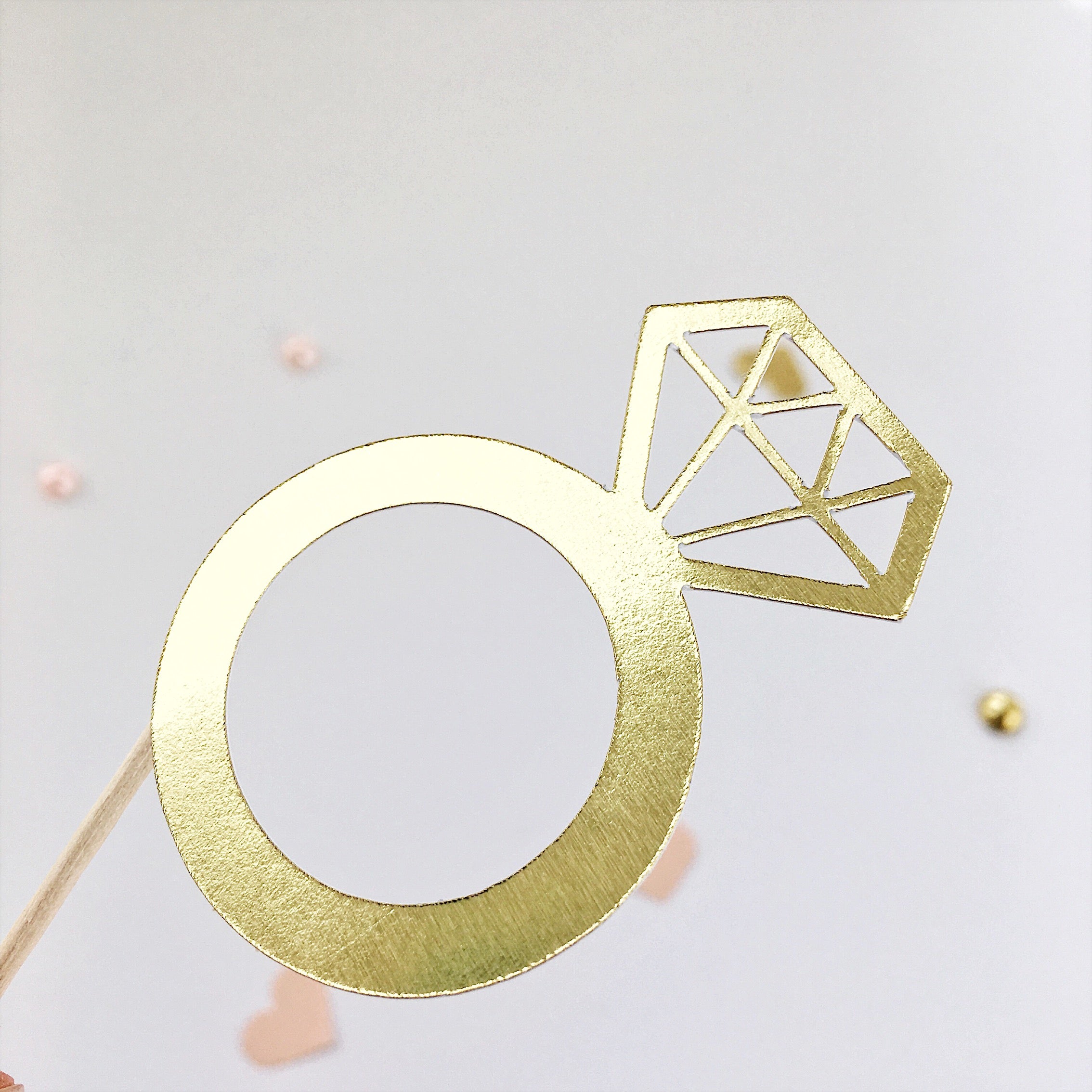 Rings Cupcake Toppers Engagement Party Decor Engagement Party Ideas Bridal Shower Decor Blush Gold Wedding Decor Golden Decor