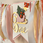 Oh What Fun it is to be One High Chair Banner Christmas Holiday Birthday Winter Girl 1st Birthday Party Decorations Sleigh Birthday Party