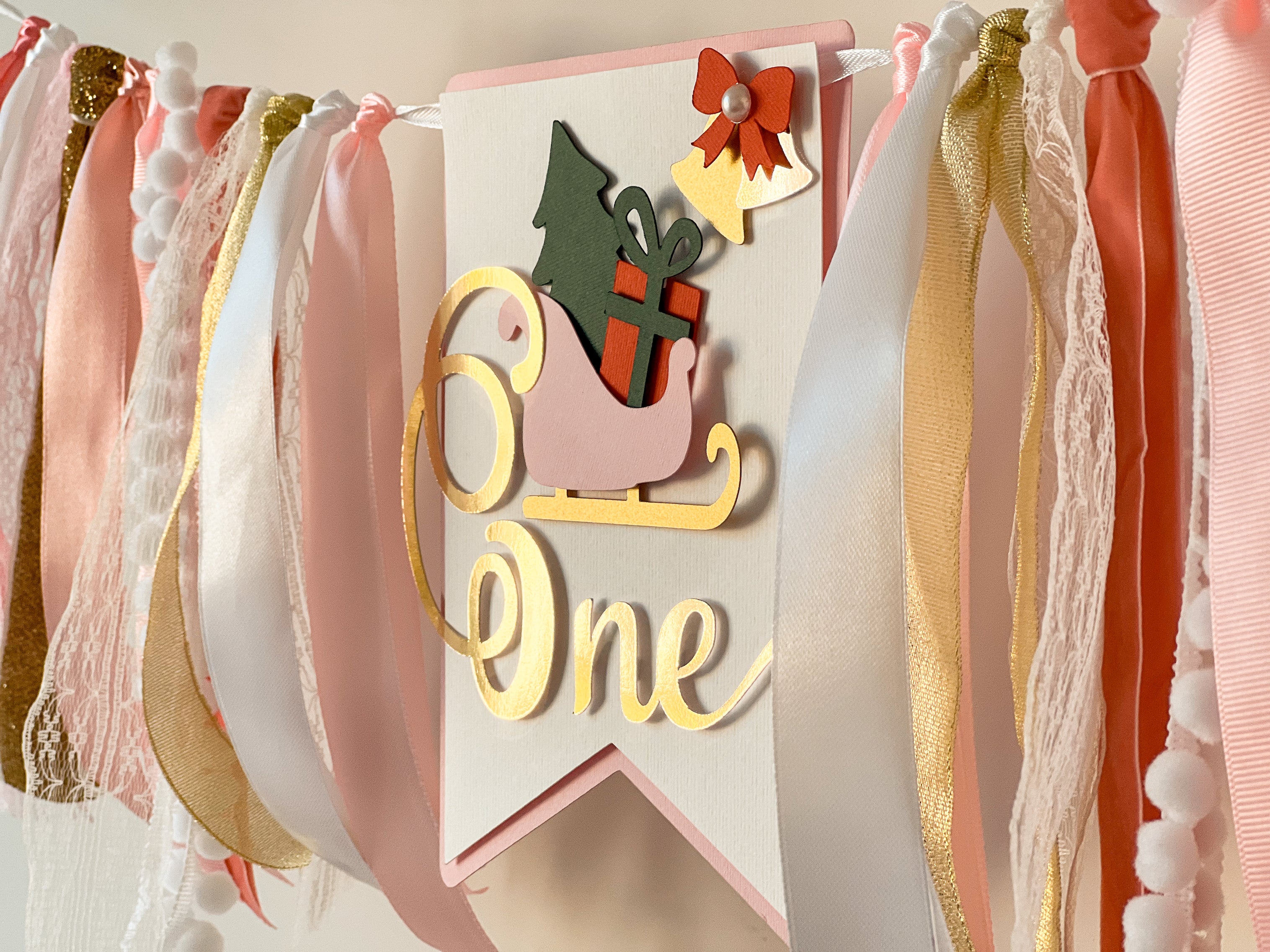 Oh What Fun it is to be One High Chair Banner Christmas Holiday Birthday Winter Girl 1st Birthday Party Decorations Sleigh Birthday Party
