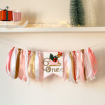 Oh What Fun it is to be One High Chair Banner Christmas Holiday Birthday Winter Girl 1st Birthday Party Decorations Sleigh Birthday Party