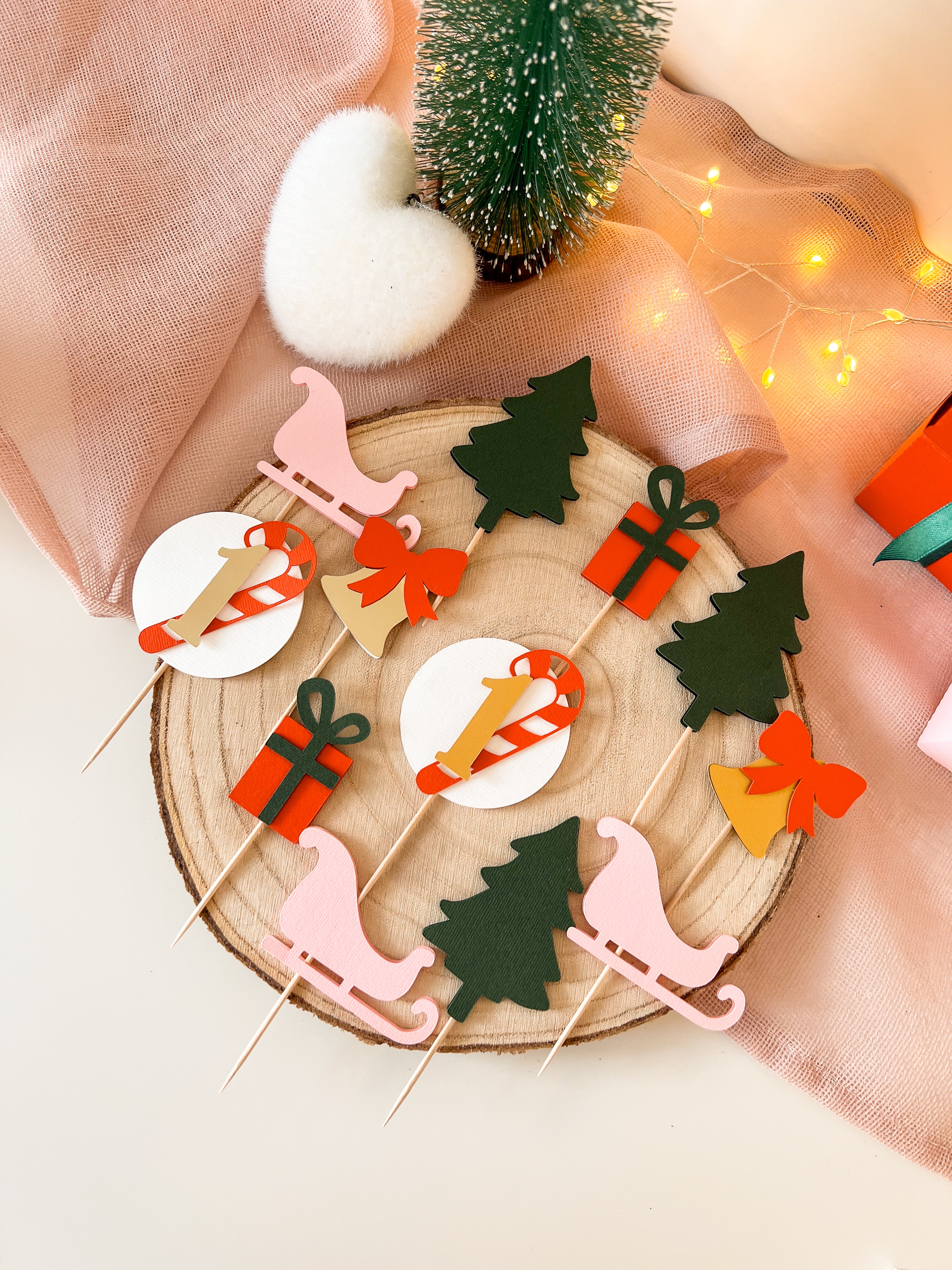 Winter Cupcake Toppers Christmas 1st Birthday  Winter Onederland party Party Decorations Christmas Holiday Birthday Winter Girl Birthday Party Oh What Fun it is to be One