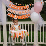 First birthday Little Cutie banner, orange citrus party decor, baby 1st birthday sign