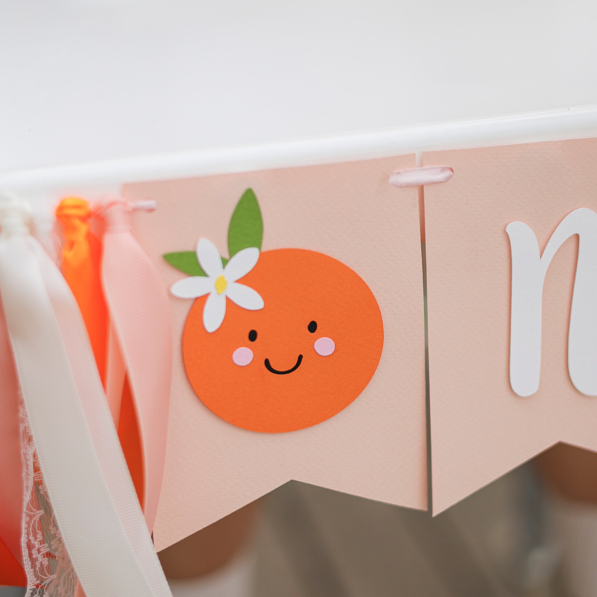 Clementine Highchair Banner - Little Cutie 1st Birthday Decor