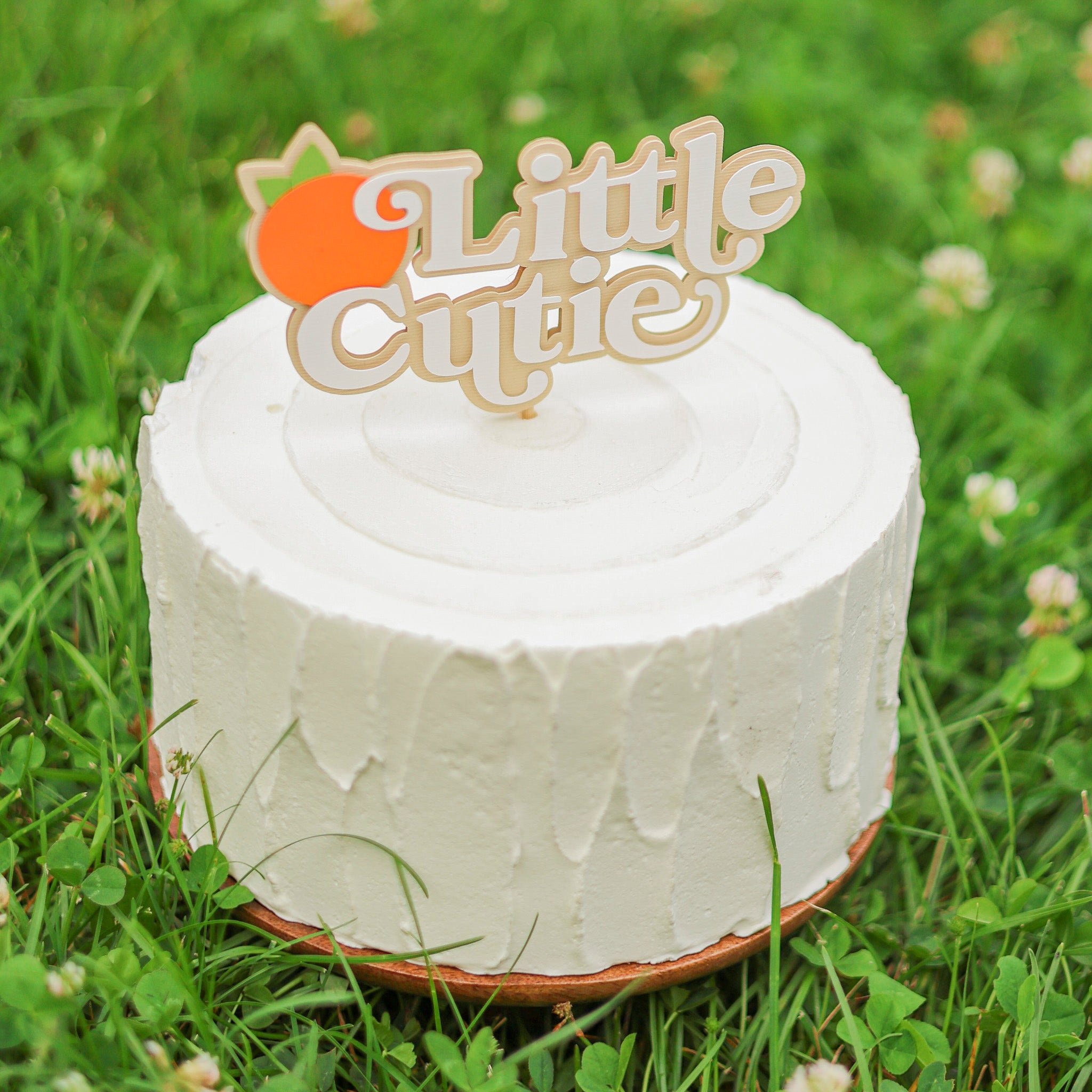 Little Cutie Oh Baby Cake Topper - Clementine Citrus Baby Shower Decor