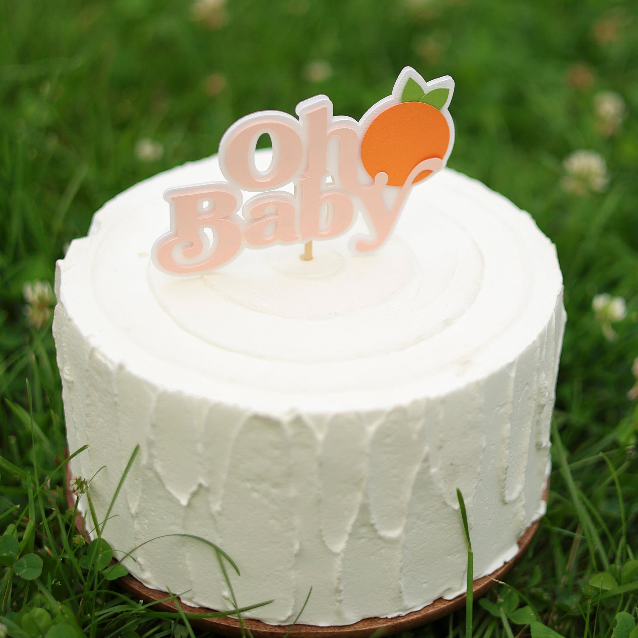 Little Cutie Oh Baby Cake Topper - Clementine Citrus Baby Shower Decor