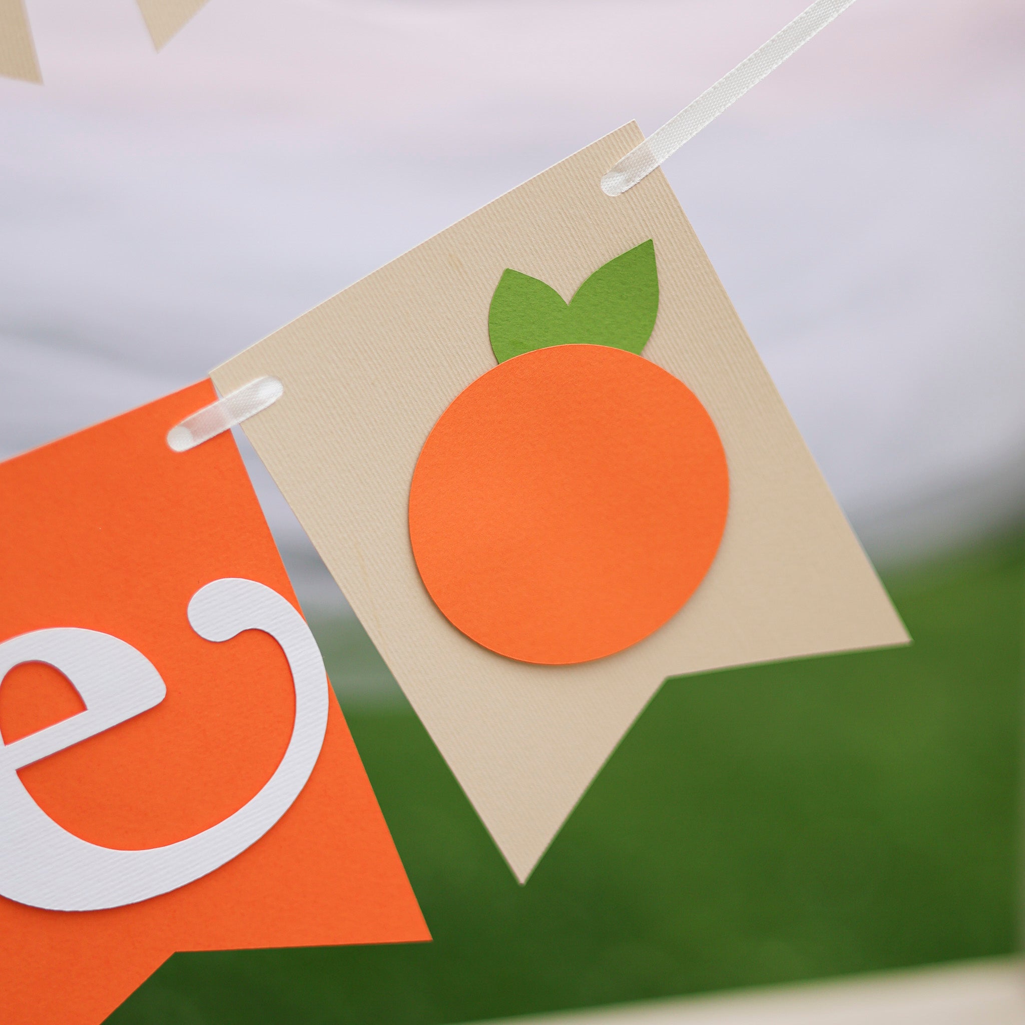 Little Cutie Baby Shower Banner - Orange Clementine Theme