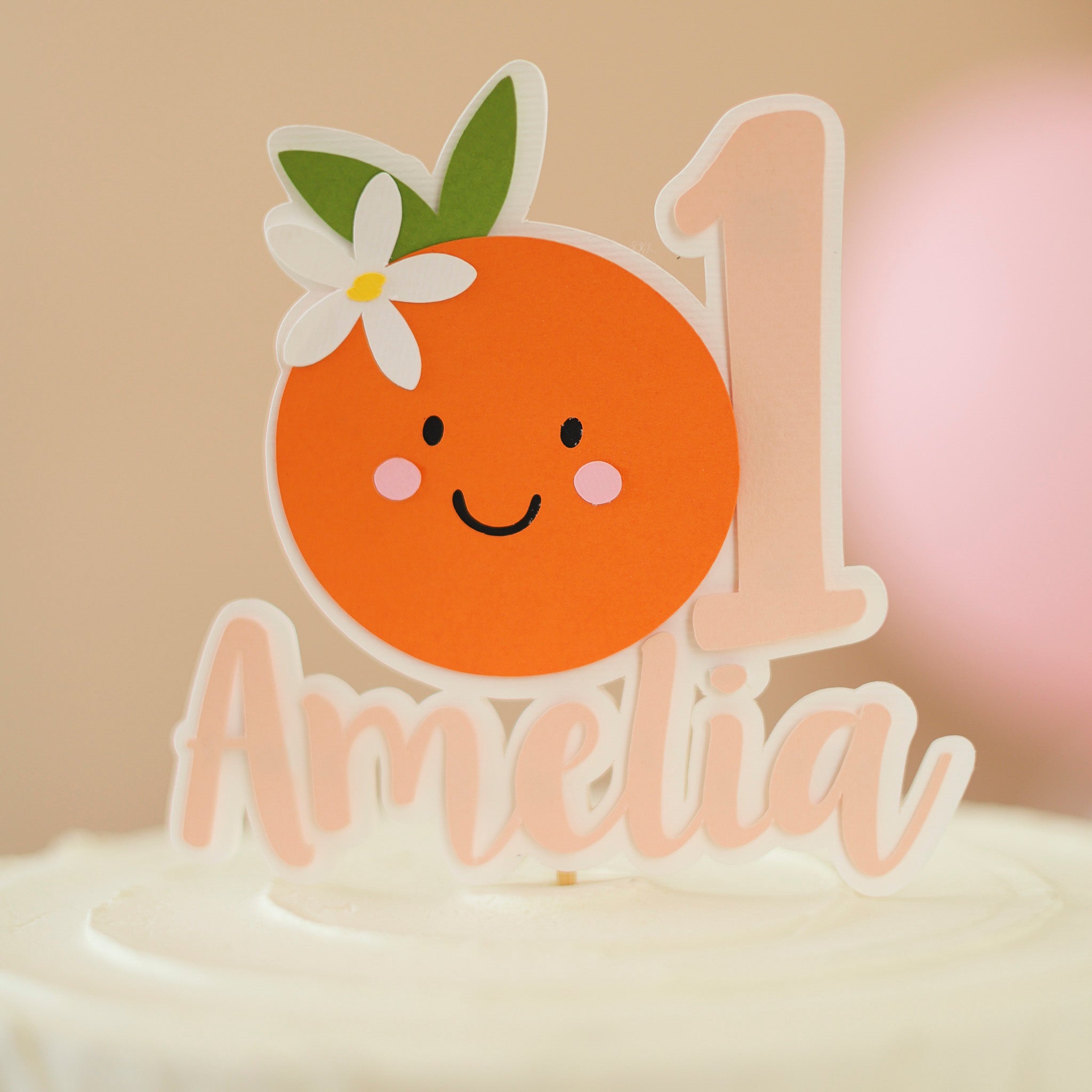 Little Cutie 1st Birthday Cake Topper - Clementine Party Decorations